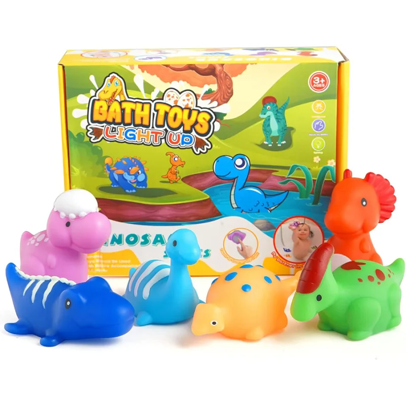 Light Up Bath Toys for Kids Dinosaur Bathtub Toys for Baby 12-18 Months Toddlers Water Bathtub Shower Pool Toys for Boy Girls detail 4